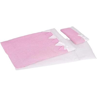 Puppenbettzeug rosa Streifen