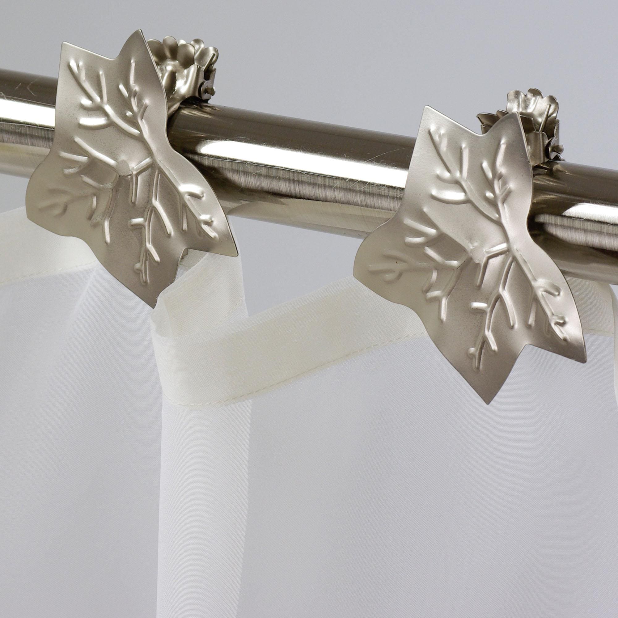 Dekoklammer LIEDECO "Blatt", silber (silberfarben), 2 Stk., Metall, Gardinenbefestigungen, Dekoklammer, für Gardinen, Vorhänge silberfarben 2 Stk.