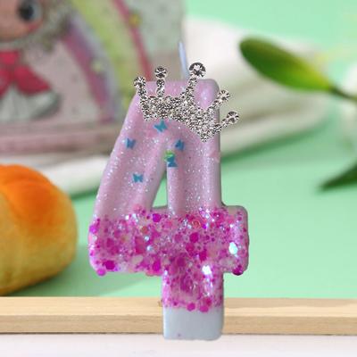 Uplift Treasures Princess Crown Number Birthday Cake Candle 4