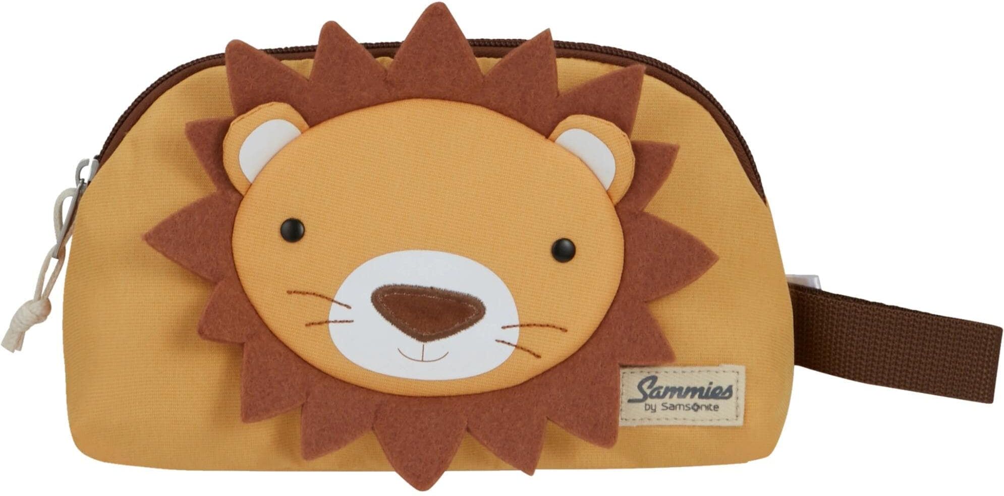 Kulturbeutel SAMSONITE "HAPPY SAMMIES LION LESTER", Damen, Gr. B/H/T: 18cm x 9cm x 23,5cm, orange, Polyester, Taschen Kulturbeutel orange B/H/T: 18cm x 9cm x 23,5cm