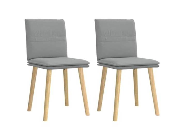 HEFZGDB Esszimmerstühle 2 STK. Hellgrau Stoff, Ergonomische Esszimmerstühle aus Massivholz mit Polsterung, Bequeme Stühle für Essbereich und Wohnzimmer, Robustes Gummibaumholz,