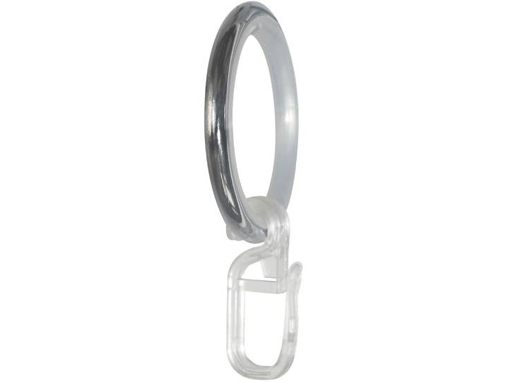 Gardinenring GARESA Ring mit Haken Gr. 1, grau (chromfarben), Ø:20cm, Gardinenbefestigungen, Gardinenring, für Durchmesser bis 20mm, einfache Montage