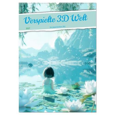 Verspielte 3D Welt - Im japanischen Stil (Wandkalender 2027 DIN A2 hoch), CALVENDO Monatskalender
