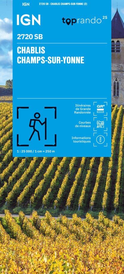 Carte de randonnée IGN Série Bleue n° 2720 - Chablis, Champs-sur-Yonne