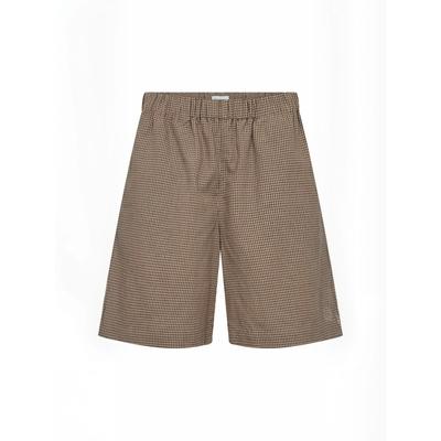 Shorts LEVETE ROOM "Levete Room Shorts LR-RONIA", Damen, Gr. M, Normalgrößen, braun (8500c, fossil combi), Obermaterial: 100% Baumwolle, Hosen Shorts