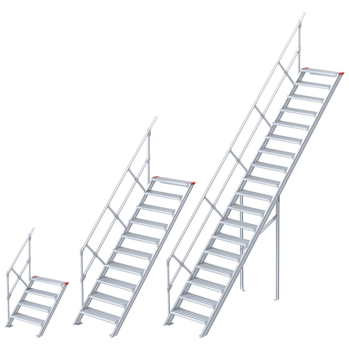 Euroline 510 Treppe 45° 800mm Stufenbreite 9 Stufen Stahl Gitterrost