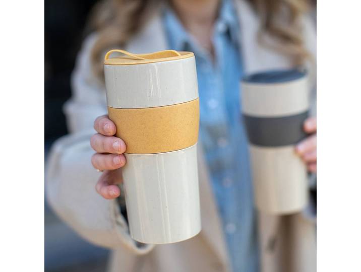Thermobecher Aroma To Go Recycle Ø 10cm Braun/Beige/Beige