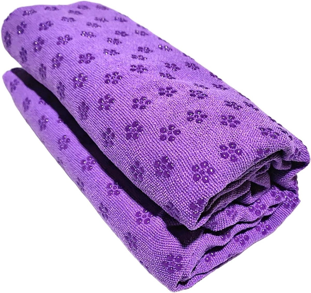 Paarse Yoga Handdoek met Verbeterde Grip en Anti-slip Onderkant