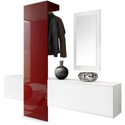 GARDEROBE Carlton Paneel in Bordeaux Hochglanz