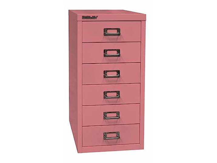 Bisley Multidrawer Schubladenschrank aus Metall mit 6 Schubladen DIN A4 ohne Sockel - Farbe: Pink