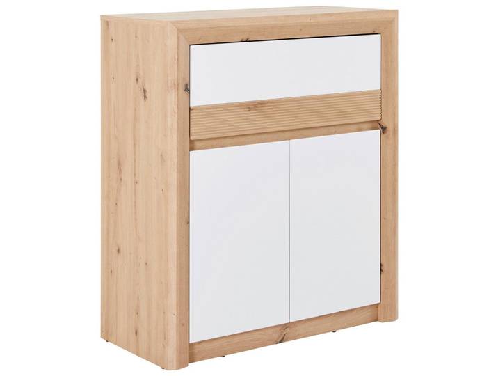 Kommode grifflos 84cm Kashmir New Eiche Dekor/Weiß