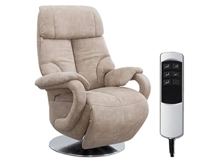 CAVADORE Istanbul Fauteuil TV avec Fonction Relax à réglage électrique 2 Moteurs E Beige 80 x 115 x 79 cm