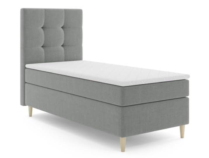 MRGROUP Boxspringbett Polsterbett Einzelbett Mono mit Bettkasten und Matratzentopper Bett Schlafzimmer Jugendbett Kinderbett (Inari 91 - hellgrau, 100 x 200 cm Links)