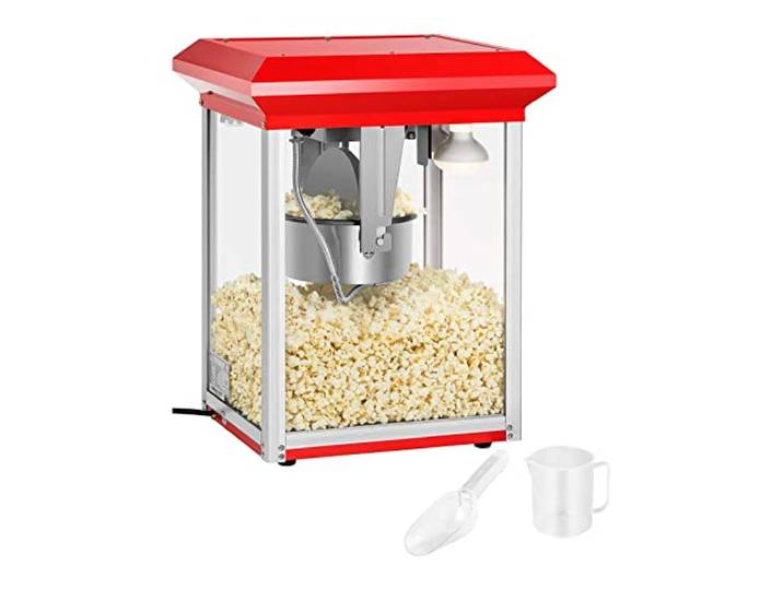 Royal Catering Machine À Popcorn (1300 W\, 150 g en 180 s\, 5 kg/h\, Verre De Sécurité\, Marmite 1\,5 l\, Revêtement antiadhésif) Appareil Professionnel Sucré Caramel