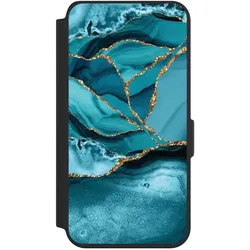 Nivocase Klapphülle für Samsung Galaxy S24 Handyhülle aus Kunst Leder NIVOflip schwarz Edelstein Glitzer (Samsung Galaxy S24), Smartphone Hülle, Schwarz