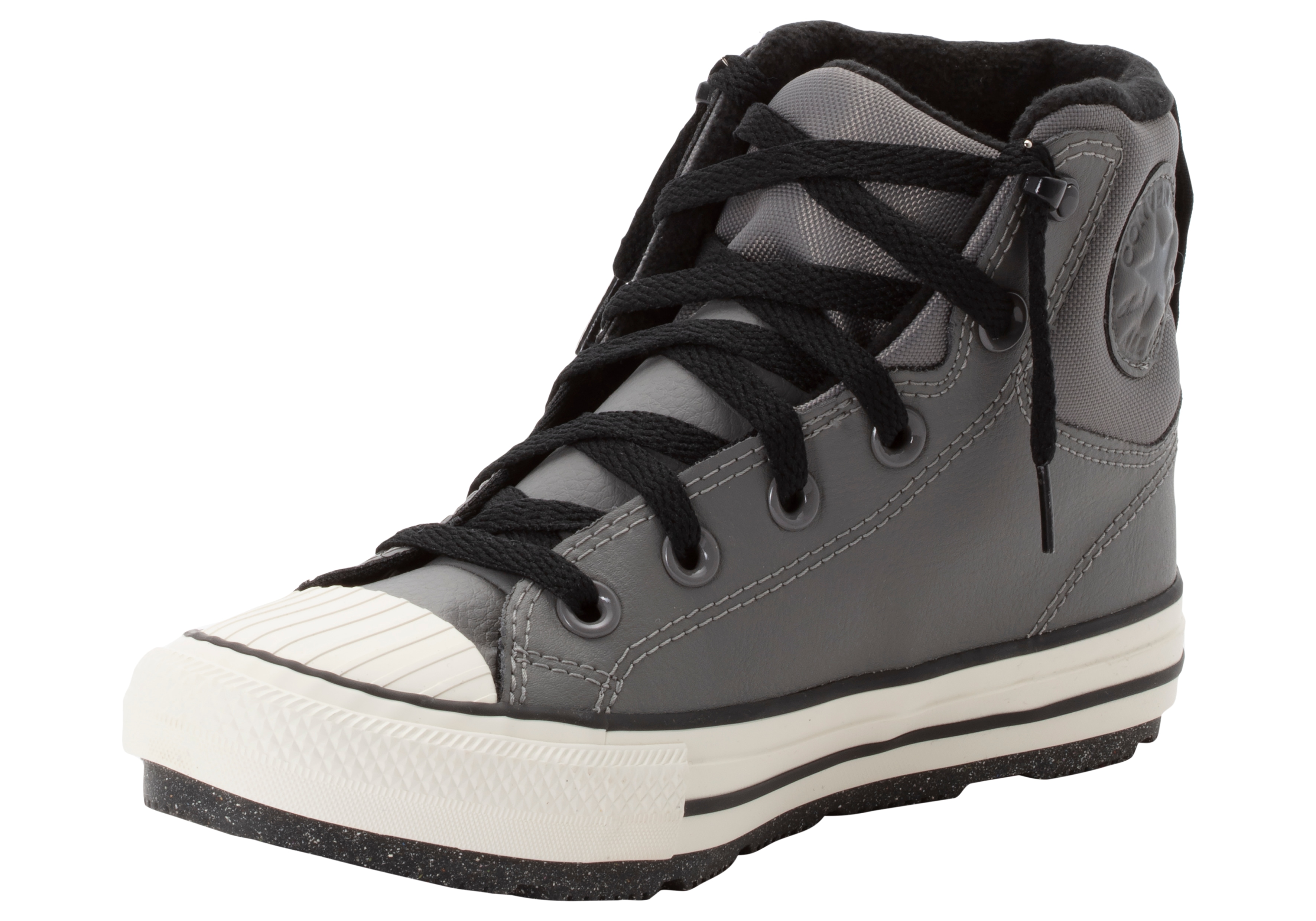 Sneaker CONVERSE "CHUCK TAYLOR ALL STAR WATER-REPELLENT BERKSHIRE BOOT", Jungen, Gr. 34, grau (sharkskin, schwarz, egret), Textil, Schuhe Sneaker, Wasserabweisend sharkskin, schwarz, egret 34