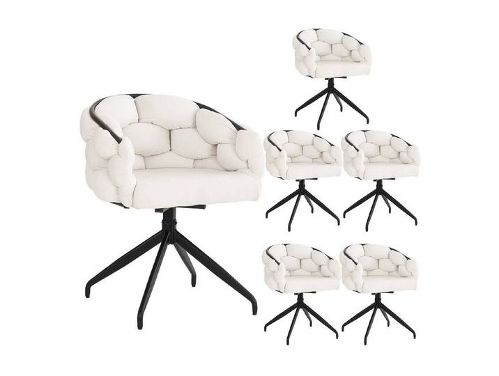 OKWISH Drehstuhl 360-Grad-Rotationsfunktion (Polsterstuhl, Wohnzimmerstuhl, Küchenstuhl, 6 St), Ergonomischer Stuhl, Bubble Stühle