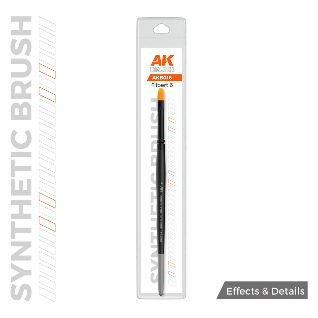 AK Interactive Ak Synthetic Brush - Filbert 6 (6 mm) (AKB016)
