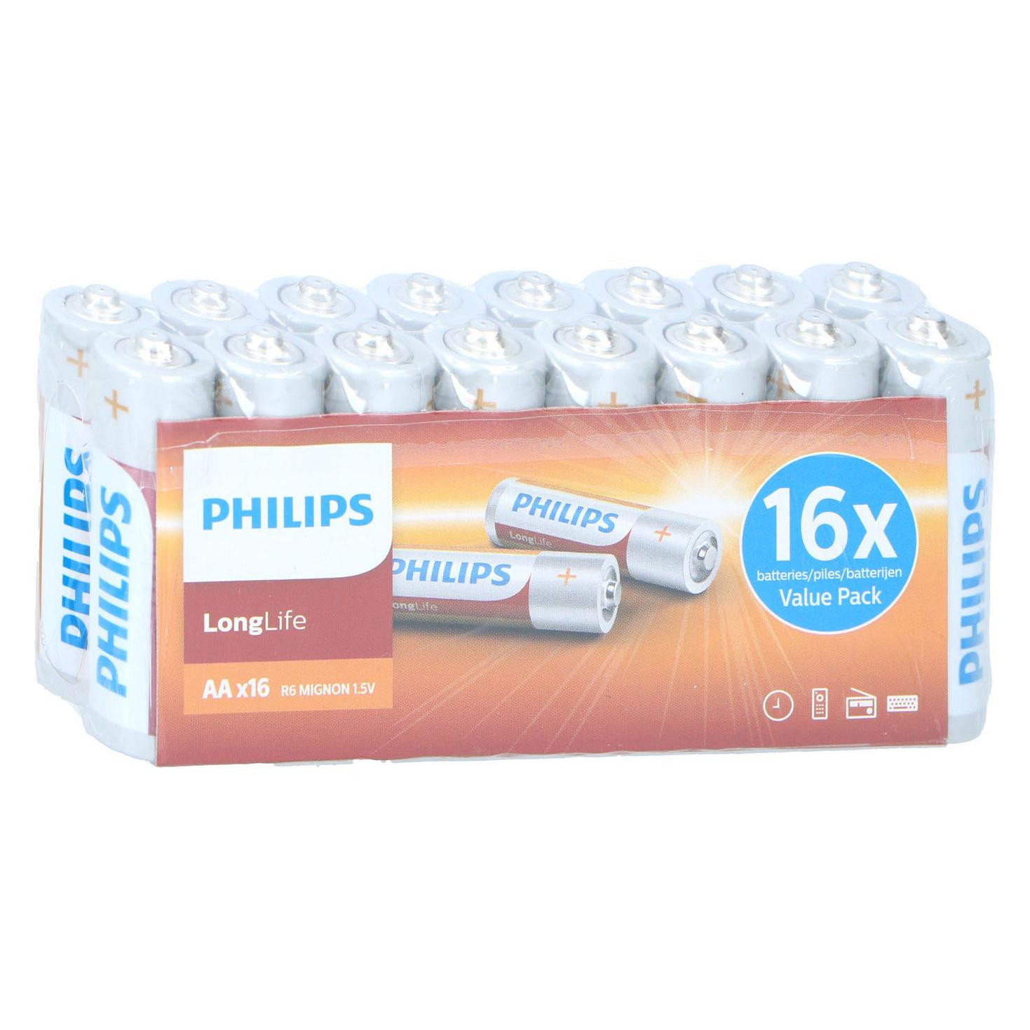 Philips Longlife AA-Batterie, 16St. (16 Stk., AA) (695903384122)