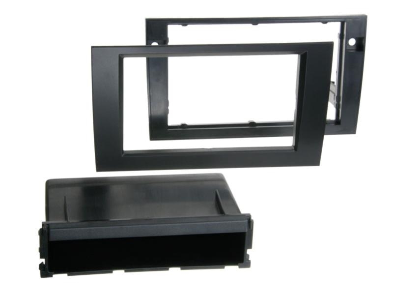 ACV Radiohalterung Rubber Touch Audi A4 Doppel ISO (schwarz)