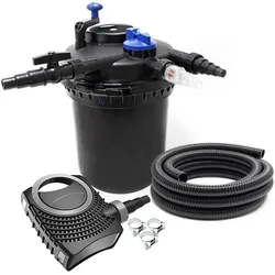 SunSun, Brunnen + Gartenteich, CPF-10000 SET bis 12000l 11W UVC NEO8000 Pumpe Schlauch Teichfilterset