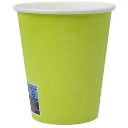 MONOUSO - Limettengrüner Pappbecher "Farben" 9Oz/290ml Ø8,0cm (20 Stück)