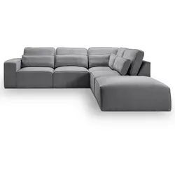 Ecksofa Lux Grau Webstoff