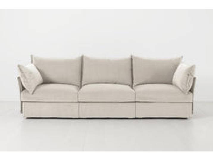 Dreisitzer-Sofa Model 06, Knochenweiß