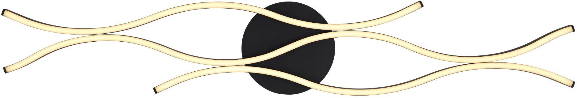 GLOBO LIGHTING LED Deckenleuchte "GERONIMO", schwarz, H: 6cm, 1 Stk., Leuchten, Deckenlampe, Wohnzimmer, Flur, geschwungen, LED Deckenleuchte