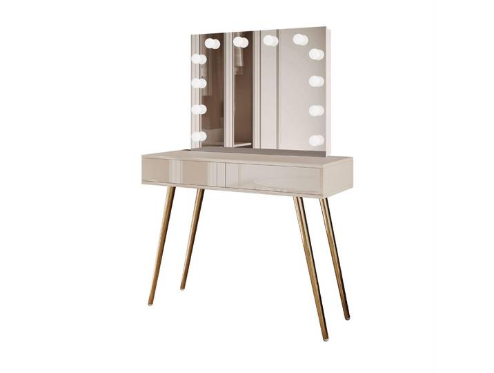 Schminktisch SIENNA GOLD ELITE mit schrägen Beinen