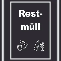 HB-Druck Restmüll Mülltrennung Aufkleber Text Symbol Haushalt A6 (105x148mm)