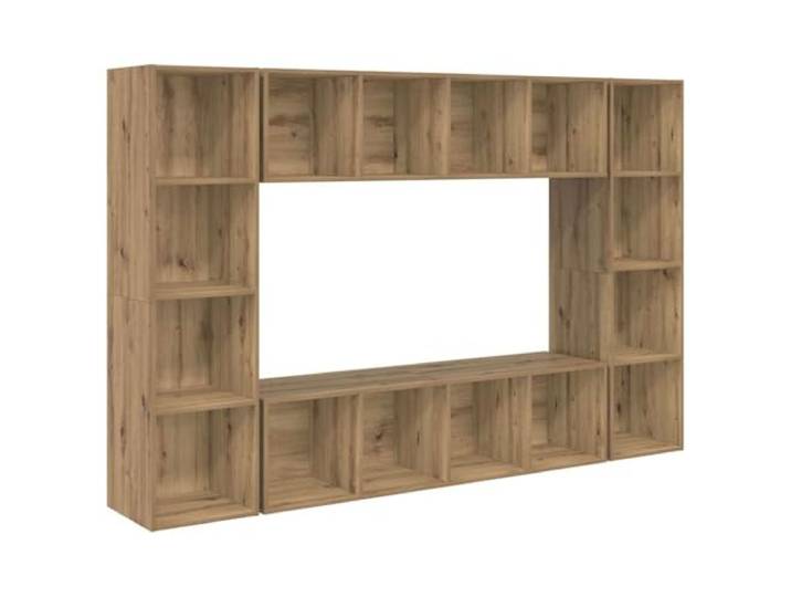 hliofuir TV Schrank 4er Set Braun 37x37x142,5 cm Holzwerkstoff Moderne Hängeschränke fürs Wohnzimmer: Platzsparende Aufbewahrung aus stabilem Holzwerkstoff mit flexiblen Fächern.