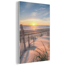 AKUSTIKBILD Strand - Meer - Düne - Sonnenuntergang - Landschaft Wanddeko 60x90 cm
