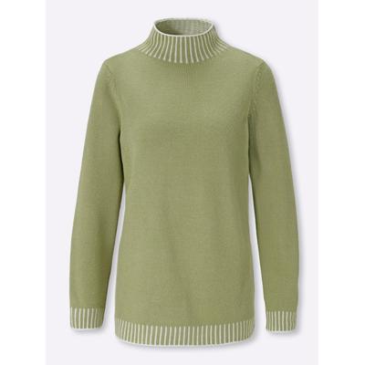 Rollkragenpullover CLASSIC BASICS "Rollkragen-Pullover", Damen, Gr. 56, schilf, 100% Polyacryl, gemustert, Pullover Rollkragenpullover