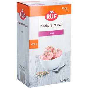 RUF Zuckerstreusel Profi Line, in der Schachtel, verschiedene Streusel, bunt, 1 kg