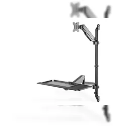 Digitus Flexibler Steh-/ Sitz-Arbeitsplatz zur Wandmontage, Single Monitor