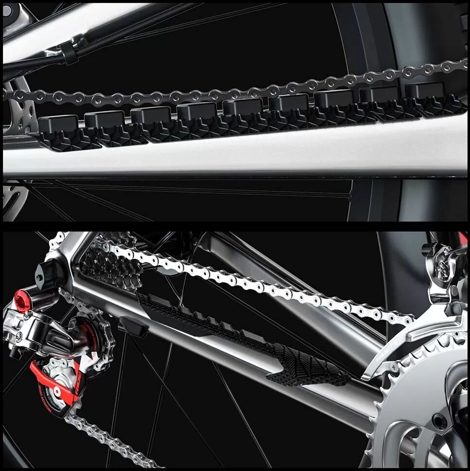 INF Protection de base de chaîne en silicone - Protection du cadre de vélo contre les rayures et les impacts