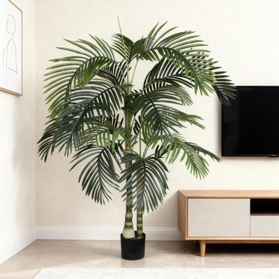 Kodotan sofa 6FT Artificial Palm Tree with Black Plastic Pot, Tropical Fake Plant for Indoor Outdoor Decoration, Faux Palm, 1pc/set