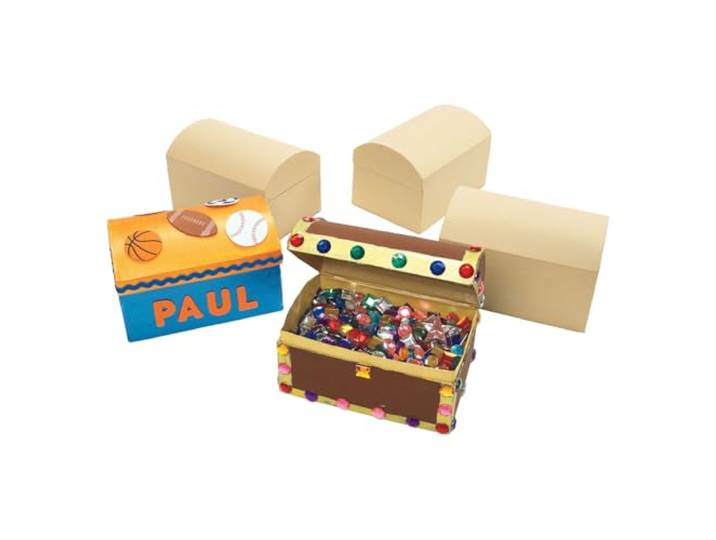 Colorations Versier je eigen schatkisten van papier-machine, set van 12, voor kunst en handwerk voor kinderen, creativiteit (Item # TRESUR)