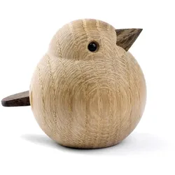 Holztier Baby Spatz Dekofigur - Nachhaltig gefertigt 5,5 x 6,8 x 6 cm Eiche natu...