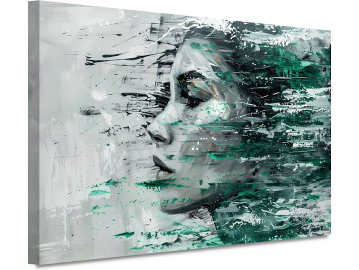 Gezicht schilderijen - Mensen portret - Canvas schilderijen Emotie - Wanddecoratie landelijk - Schilderijen canvas - Wanddecoratie slaapkamer canvas 90x60 cm
