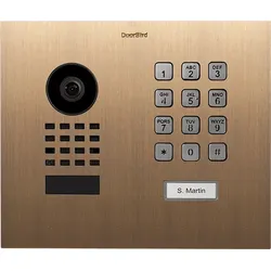 DoorBird D1101KH Modern Unterputz IP Video Türsprechanlage – Echtes Messing