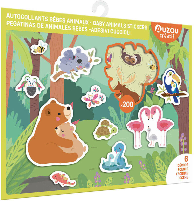 Ma pochette d'artiste : Autocollants bébés animaux - Auzou