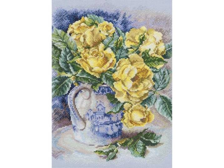 Gele Rozen Cross Stitch Kit