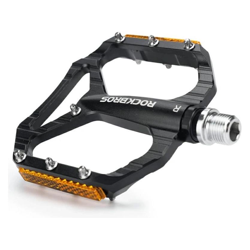 Rockbros Pedały rowerowe C700 platformowe odblaskowe aluminiowe - czarne (5907769390913)
