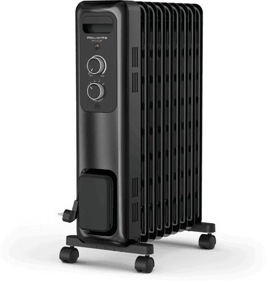 Radiador - Rowenta Intensium Ultra, de aceite, Calor potente y silencioso, 2000 W, Temperatura potencia ajustable, Negro