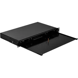 EFB Elektronik Spleissbox ausziehbar 1HE ohne Frontblende, unbestückt, schwarz, Server Zubehör, Schwarz