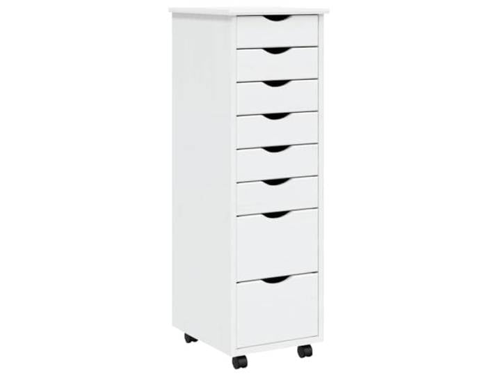 YUTAASU Rollschrank Mit Schubladen Weiß Massivholz Kiefer
