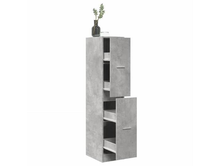 Vintage Vaisselier Haut/Buffet de rangement - Gris - Armoire d'apothicaire gris béton 30x41x144 5cm bois ingénierie _001586