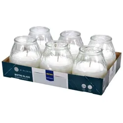 METRO Professional Kerze im Glas, Paraffin / Pflanzenwachs, Ø 9.8 x 10.2 cm, Leuchtdauer von 60/70 Stunden,  transparent, 6 Stück